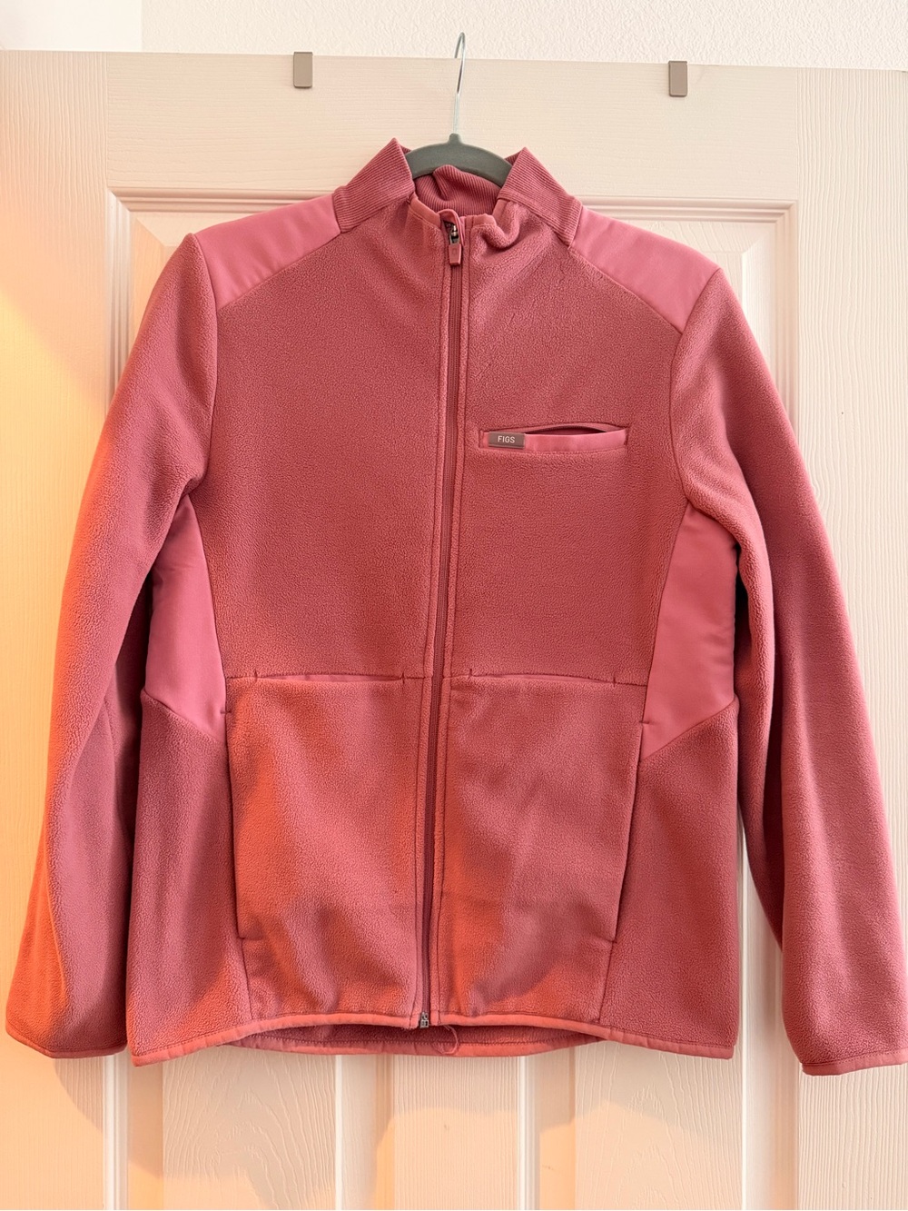 Figs Women's powder Pink Full-Zip Fleece Jacket